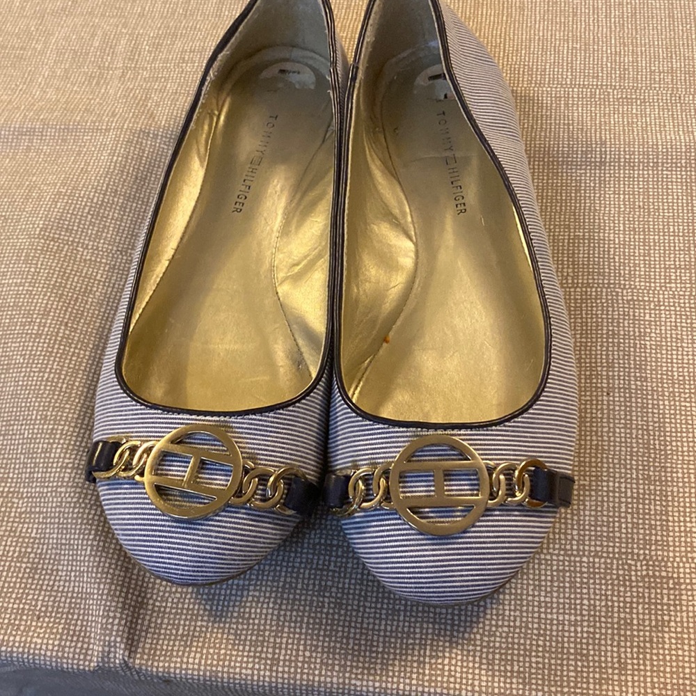 Tommy Hilfiger Blue Striped Flats! Size 7